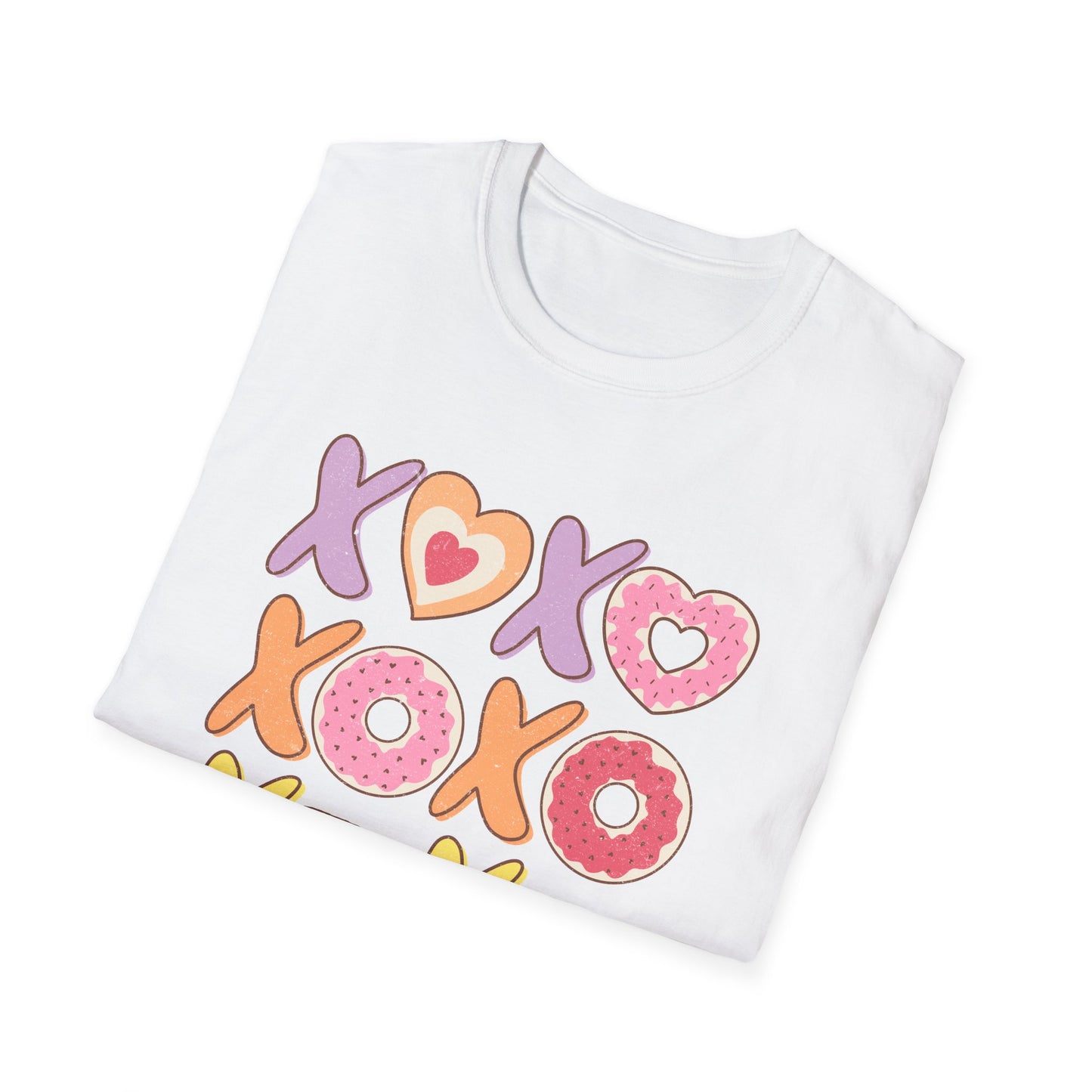 Sweet XOXO Kisses & Donuts T-Shirt | Adorable Retro Valentine's Love Tee Gift