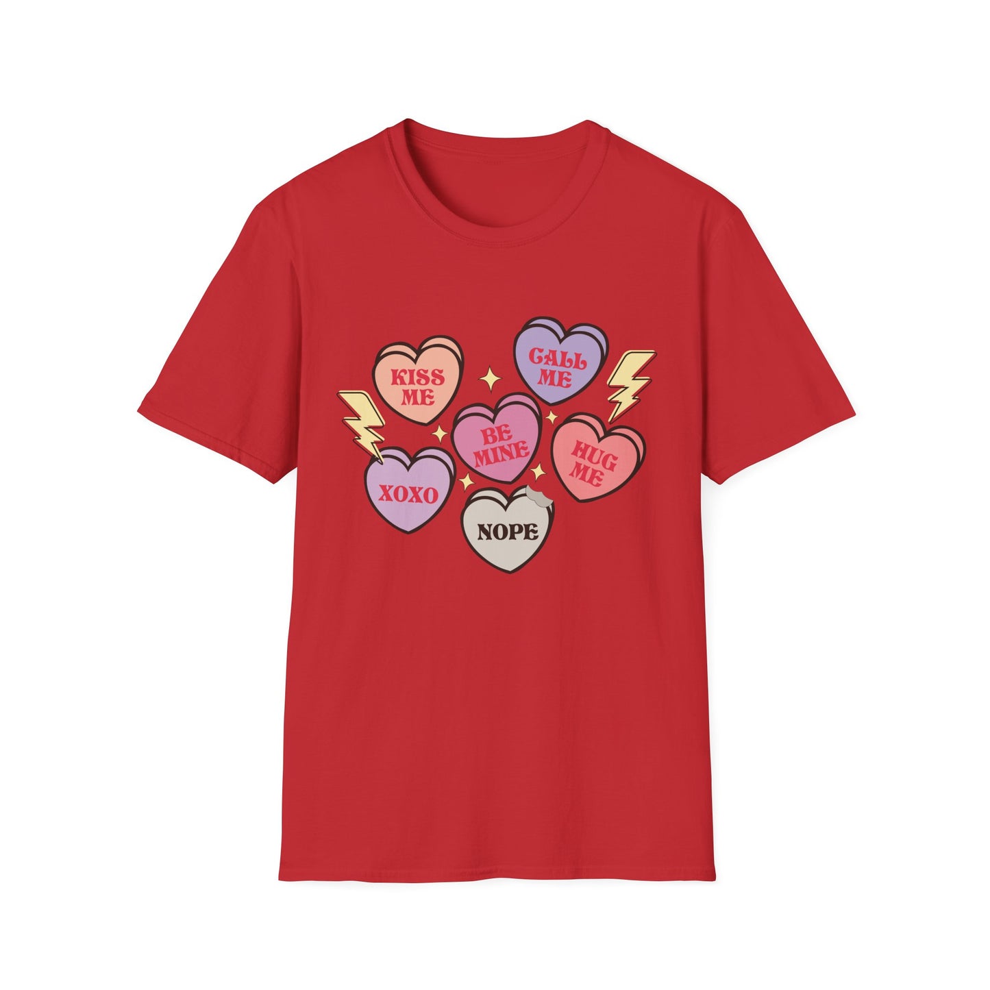 Cute & Sarcastic Retro Conversation Hearts T-Shirt | Funny Valentine's Day 'Nope' Candy Tee Gift