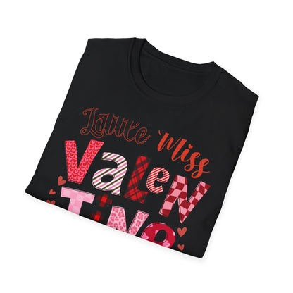 Charming Little Miss Valentine T-Shirt | Girls' Trendy Mixed Pattern Heart Day Tee