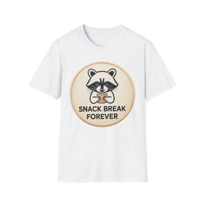 Hilarious Raccoon Snack Break Forever T-Shirt - Cute Foodie Animal Lover Tee | Trendy & Comfy Graphic Top