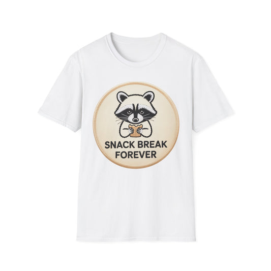 Hilarious Raccoon Snack Break Forever T-Shirt - Cute Foodie Animal Lover Tee | Trendy & Comfy Graphic Top