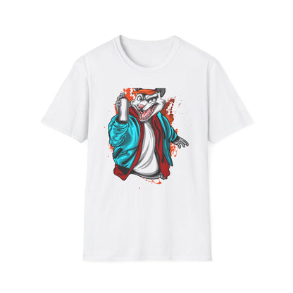 Unleash Your Inner Rebel: Epic Graffiti Rat T-Shirt - Bold Street Art Rodent Design with Spray Can for Urban Style