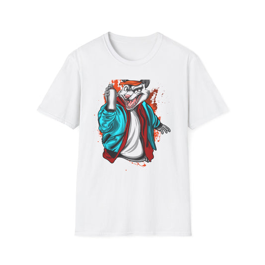 Unleash Your Inner Rebel: Epic Graffiti Rat T-Shirt - Bold Street Art Rodent Design with Spray Can for Urban Style