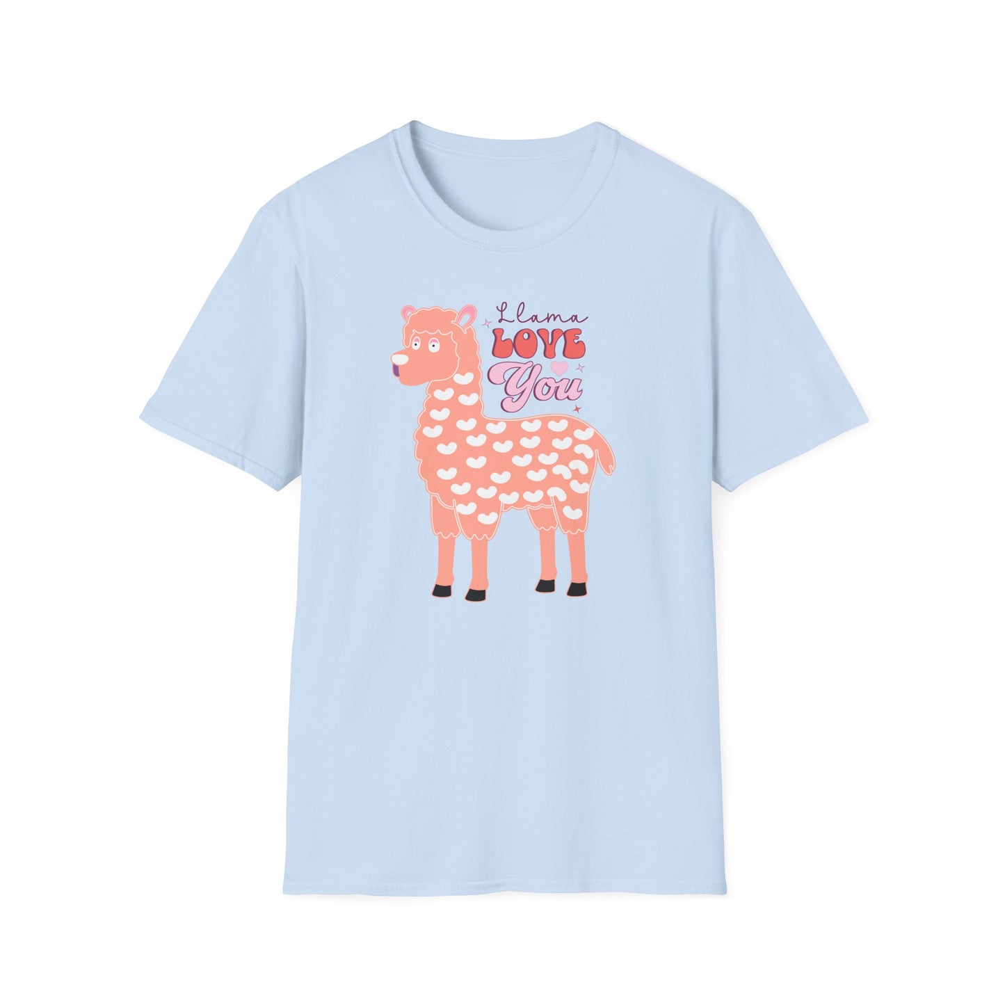 Sweet Llama Love You T-Shirt - Adorable Pink Llama Tee with Hearts & Stars - Perfect Valentine's Day Gift