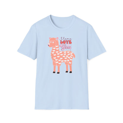 Sweet Llama Love You T-Shirt - Adorable Pink Llama Tee with Hearts & Stars - Perfect Valentine's Day Gift