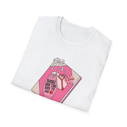 Books Are The Key To My Heart T-Shirt - Adorable Book Lover Tee for Readers & Bibliophiles