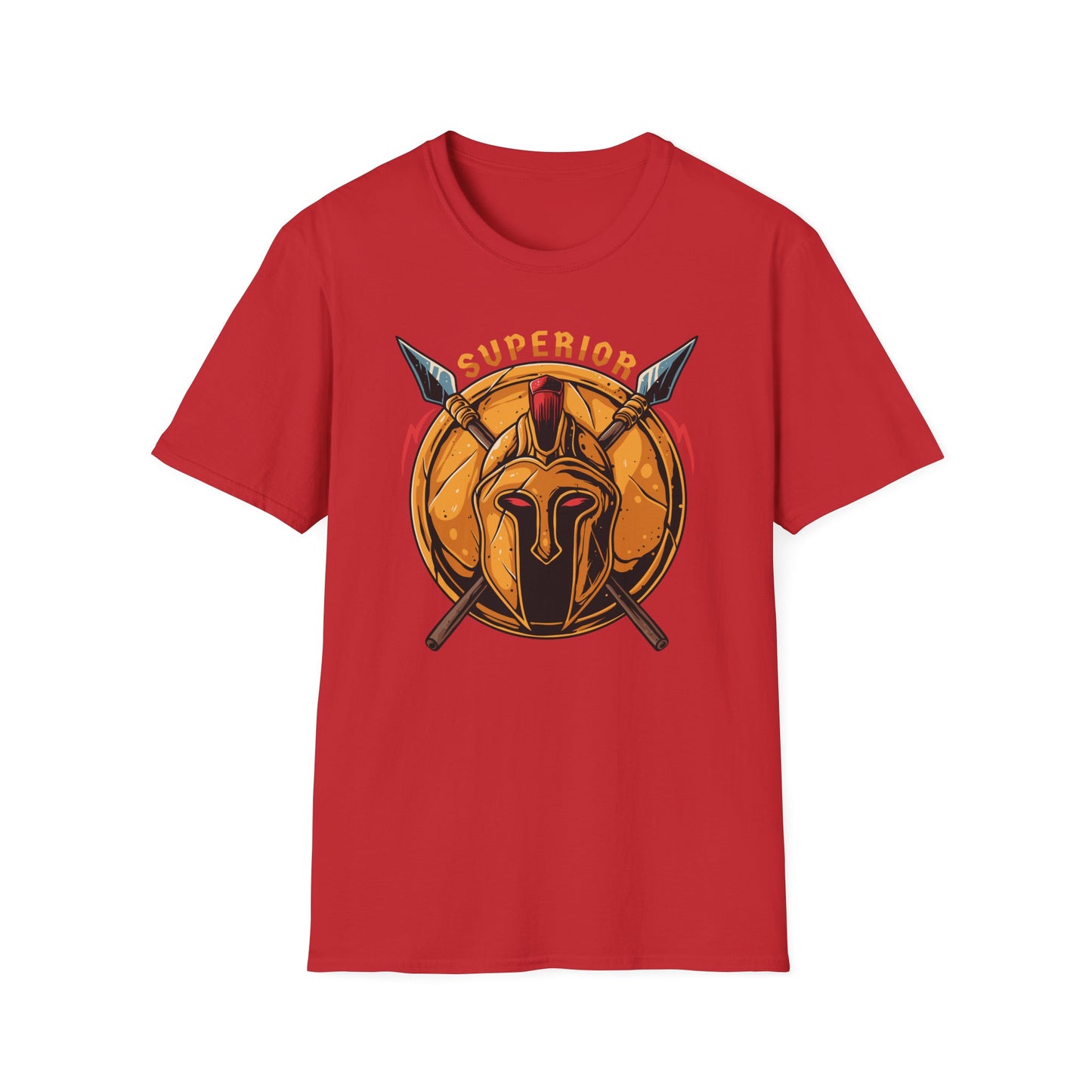 Superior Spartan Warrior T-Shirt: Epic Greek Helmet & Spears Design - Unleash Your Inner Strength