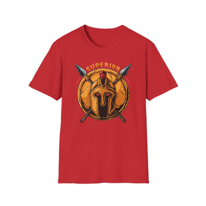 Superior Spartan Warrior T-Shirt: Epic Greek Helmet & Spears Design - Unleash Your Inner Strength