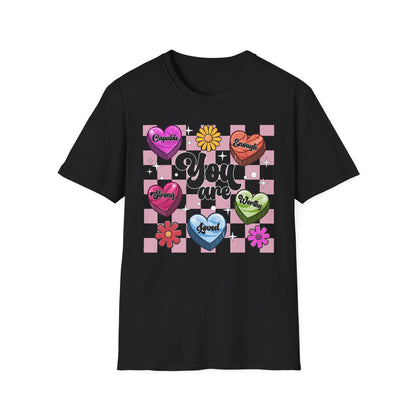 Groovy Empowering 'You Are' Affirmation T-Shirt - Vibrant Self-Love & Positive Vibes Tee for Women & Teens