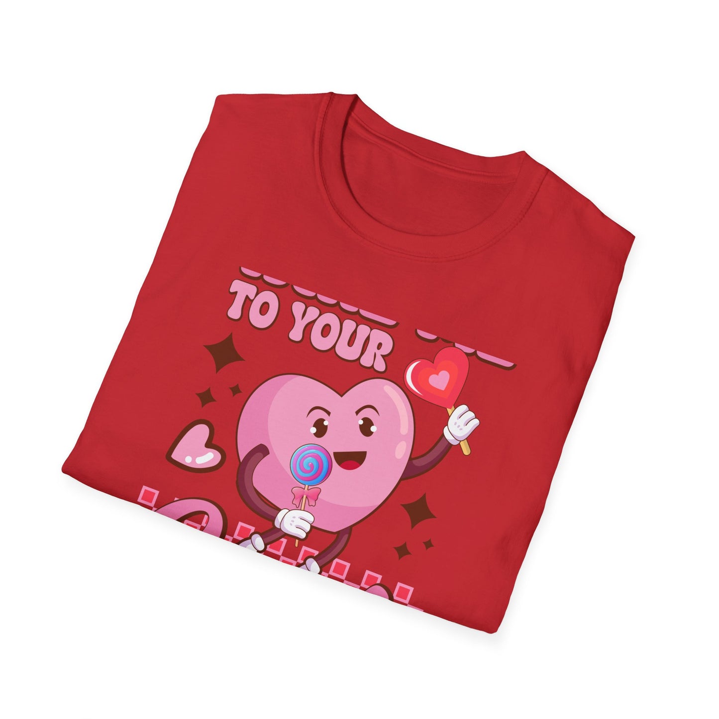 Sweet & Groovy 'Take Me To Your Candy Shop' T-Shirt | Adorable Retro Heart Lollipop Tee | Perfect Valentine's Day Gift for Candy Lovers