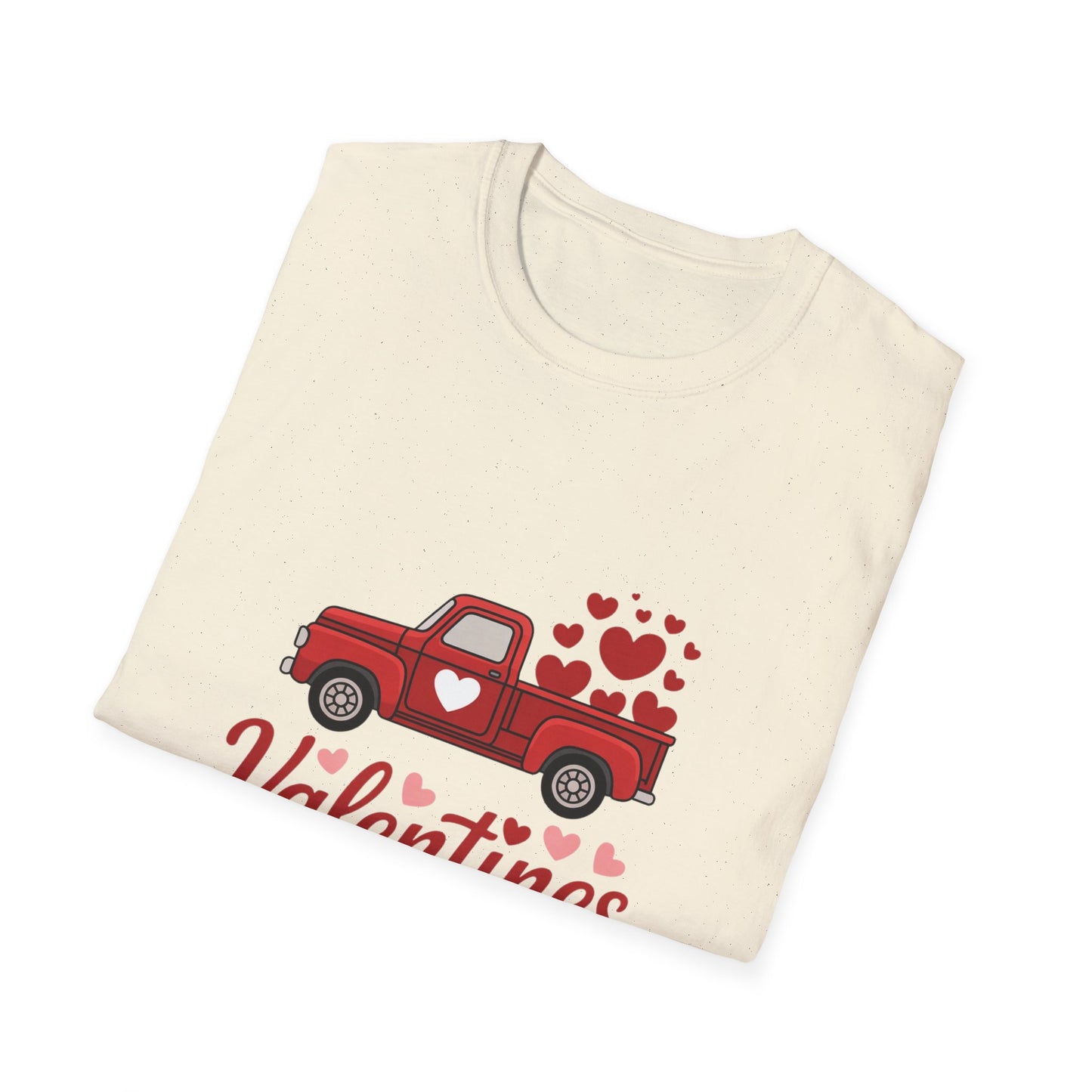 Charming Red Truck Valentine's Day T-Shirt - Sweet Hearts & Rustic Love | Perfect Gift Tee for Couples & Enthusiasts