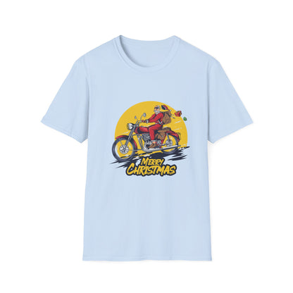 Epic Biker Santa Merry Christmas T-Shirt | Cool Motorcycle Rider Tee | Unique Holiday Gift for Men & Women | Festive Xmas Apparel