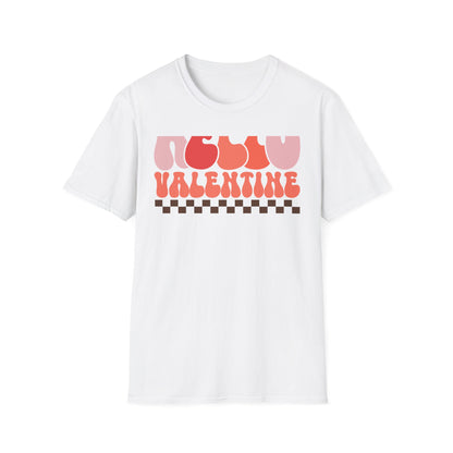 Groovy Hello Valentine T-Shirt - Retro 70s Style Tee with Checkerboard Print | Trendy Valentine's Day Gift for Her