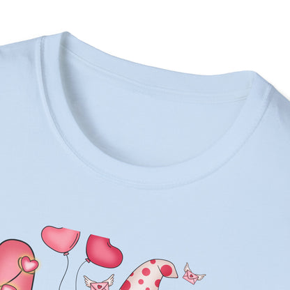 Charming Valentine's Gnome LOVE T-Shirt | Cute Hearts & Romantic Holiday Tee for Couples & Sweethearts