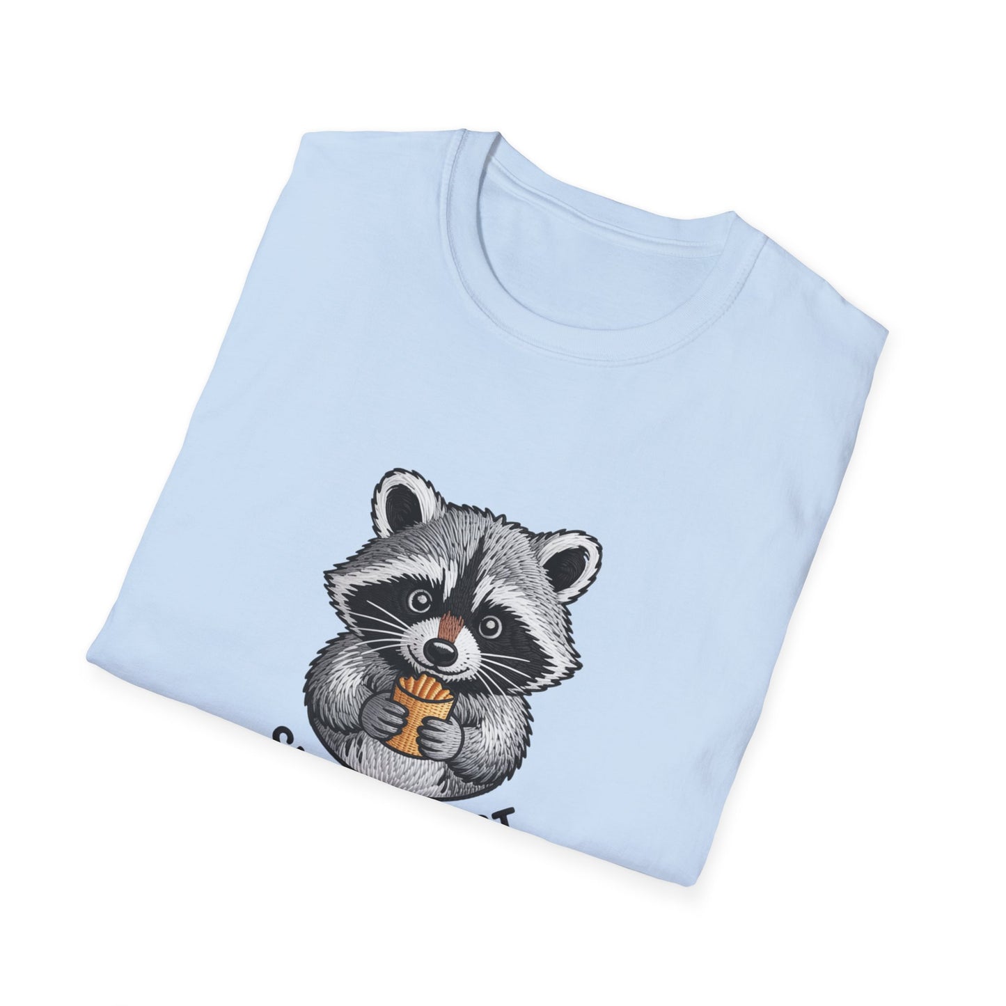Epic Raccoon Snack T-Shirt | Funny 'Snack First Mood Second' French Fry Lover Tee | Adorable Animal Graphic Gift