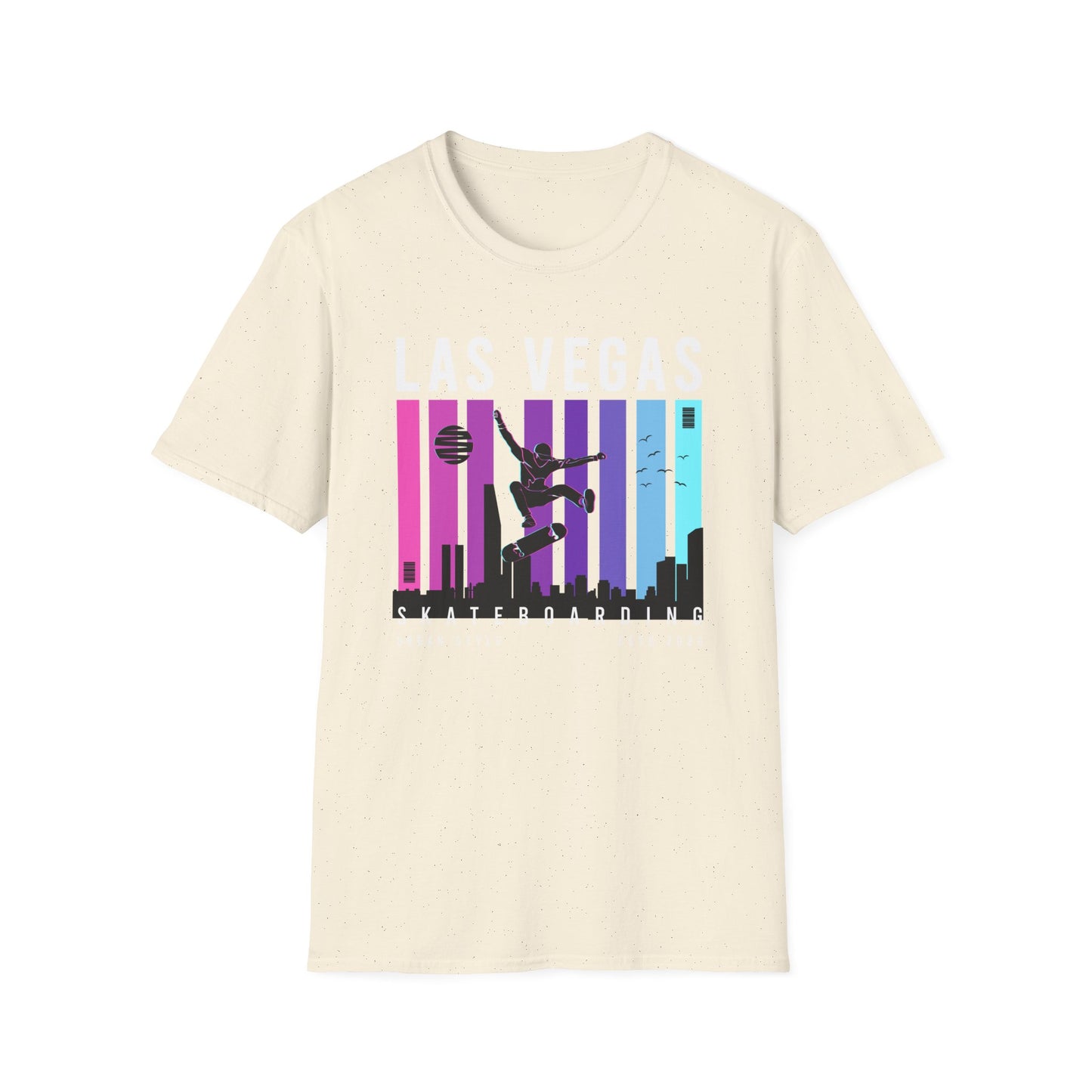 Epic Skateboarder City Sunset T-Shirt - Vibrant Urban Skate Streetwear Tee for Dynamic Style & Skater Enthusiasts