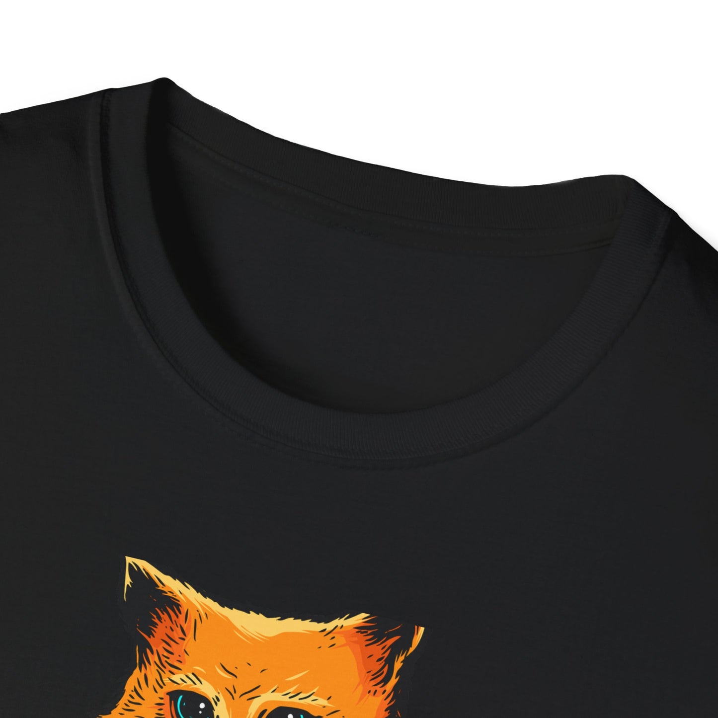 Vibrant Orange Cat & Food Bowl T-Shirt | Adorable Blue-Eyed Feline Lover Tee | Unique Pet Owner Gift Idea