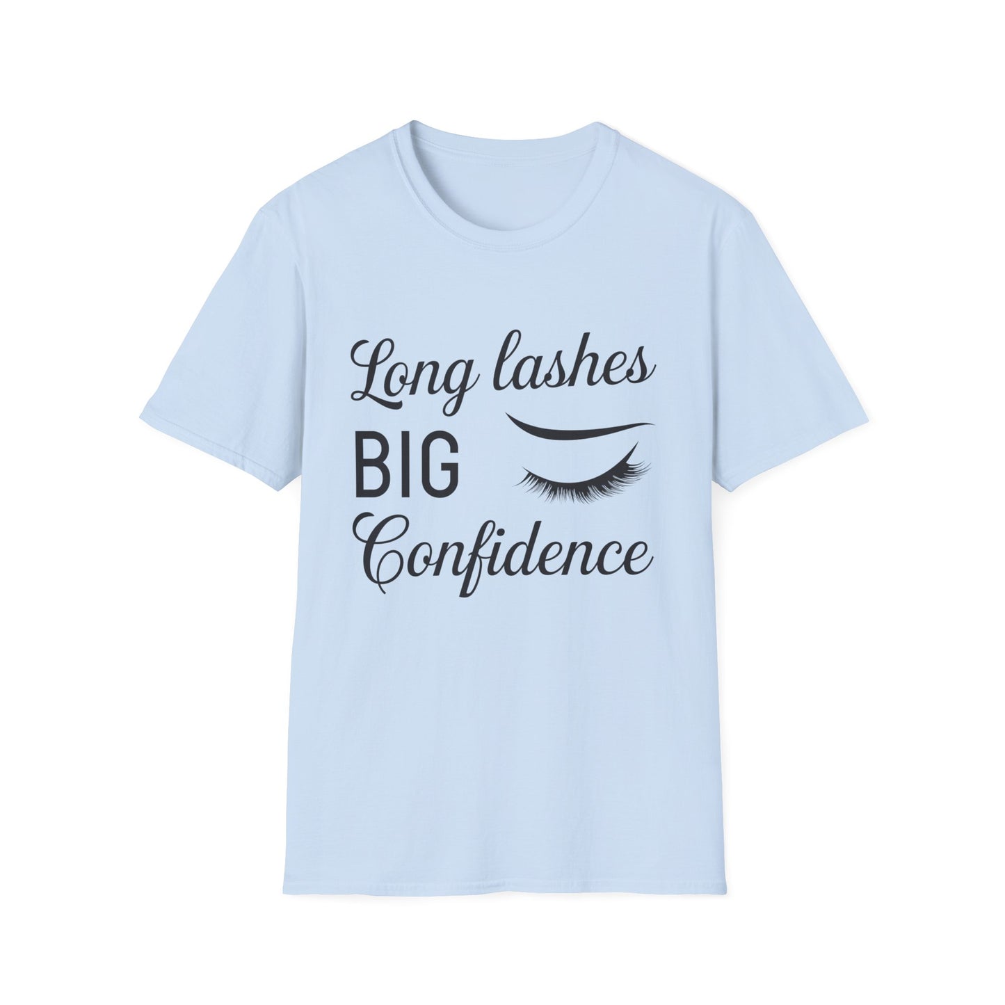 Empowering "Long Lashes Big Confidence" T-Shirt - Chic Beauty Lover Tee for Women | Stunning Lash Tech Gift