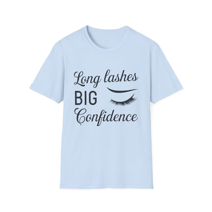 Empowering "Long Lashes Big Confidence" T-Shirt - Chic Beauty Lover Tee for Women | Stunning Lash Tech Gift