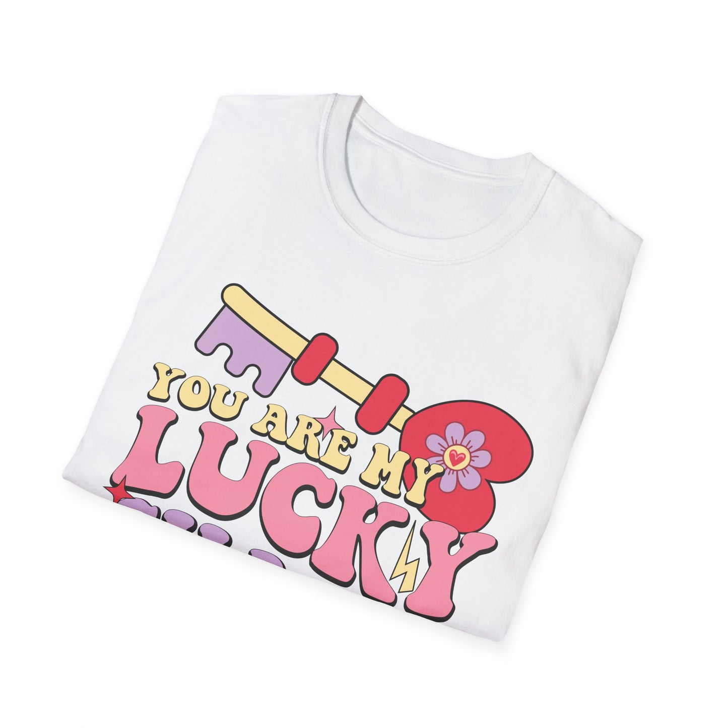 Adorable "You Are My Lucky Charm" Groovy T-Shirt | Sweet Valentine's Day & Romantic Couple's Gift Tee