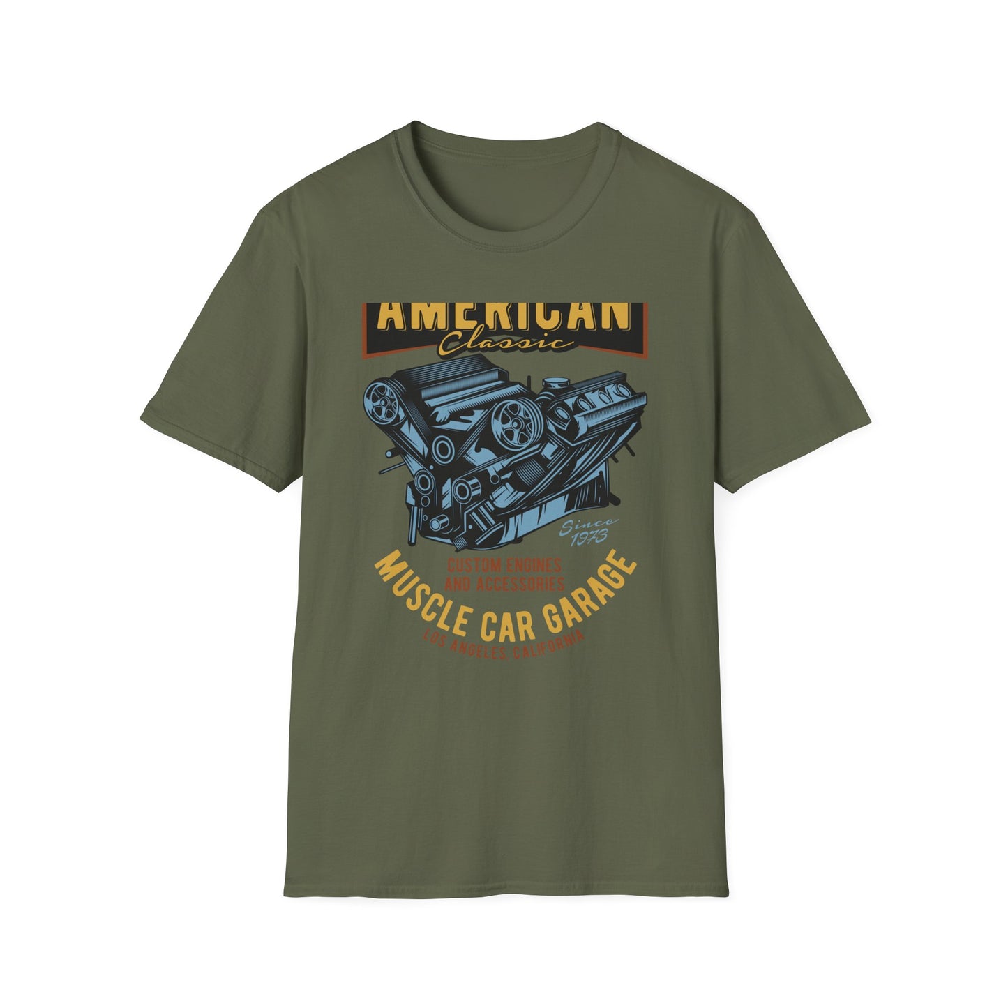 Epic American Classic Muscle Car V8 Engine T-Shirt | Authentic Garage Mechanic Tee | Since 1973 Vintage Car Lover Gift