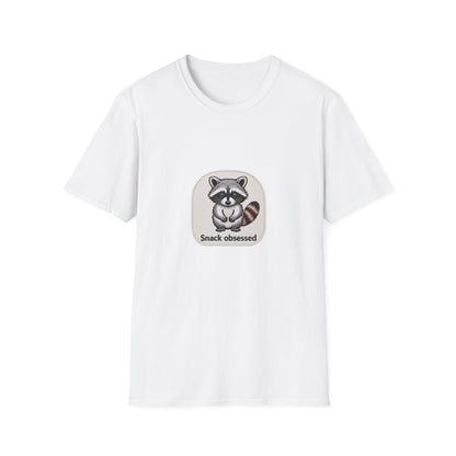 Cute Snack Obsessed Raccoon T-Shirt | Adorable Animal Lover Funny Tee | Must-Have Graphic Gift for Foodies