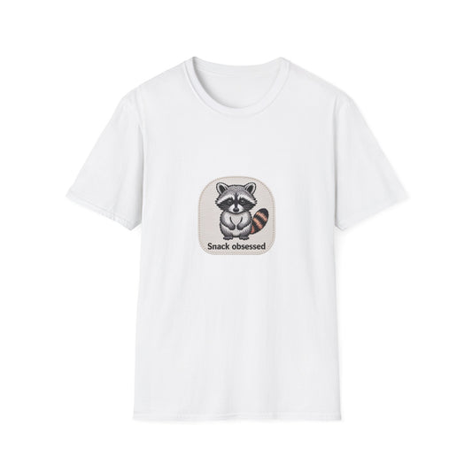 Cute Snack Obsessed Raccoon T-Shirt | Adorable Animal Lover Funny Tee | Must-Have Graphic Gift for Foodies