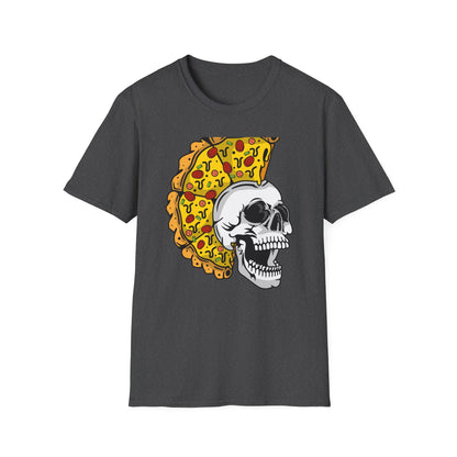 Epic Pizza Mohawk Skull T-Shirt | Radical Foodie & Punk Rock Style Tee | Unique Apparel for Men & Women