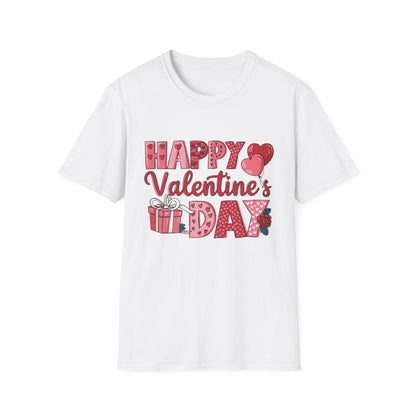 Charming Happy Valentine's Day T-Shirt | Sweet Hearts, Balloons & Rose Tee | Perfect Romantic Gift for Her
