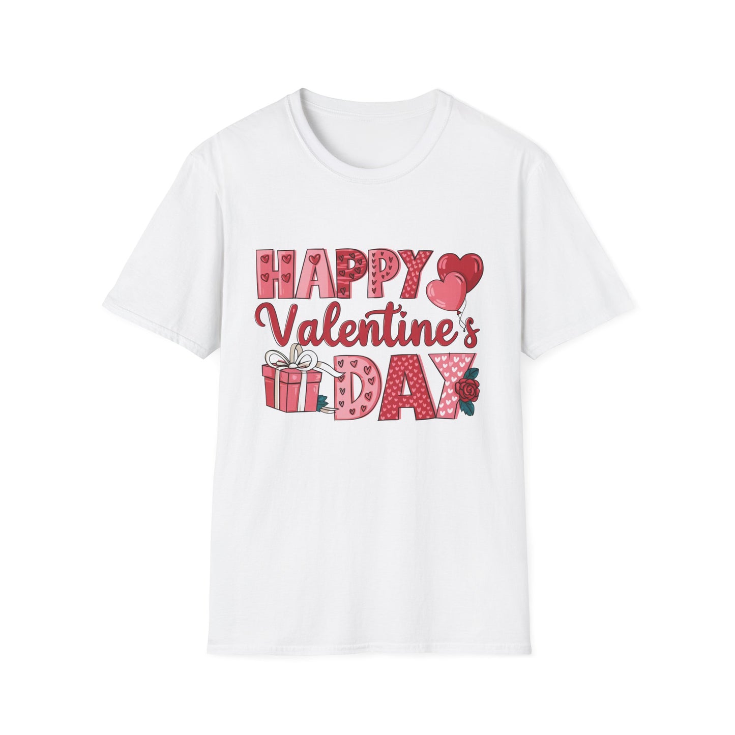 Sweet Happy Valentine's Day T-Shirt | Charming Hearts, Balloons & Gift Design Tee | Perfect for Romantic Celebrations & Love Gifts