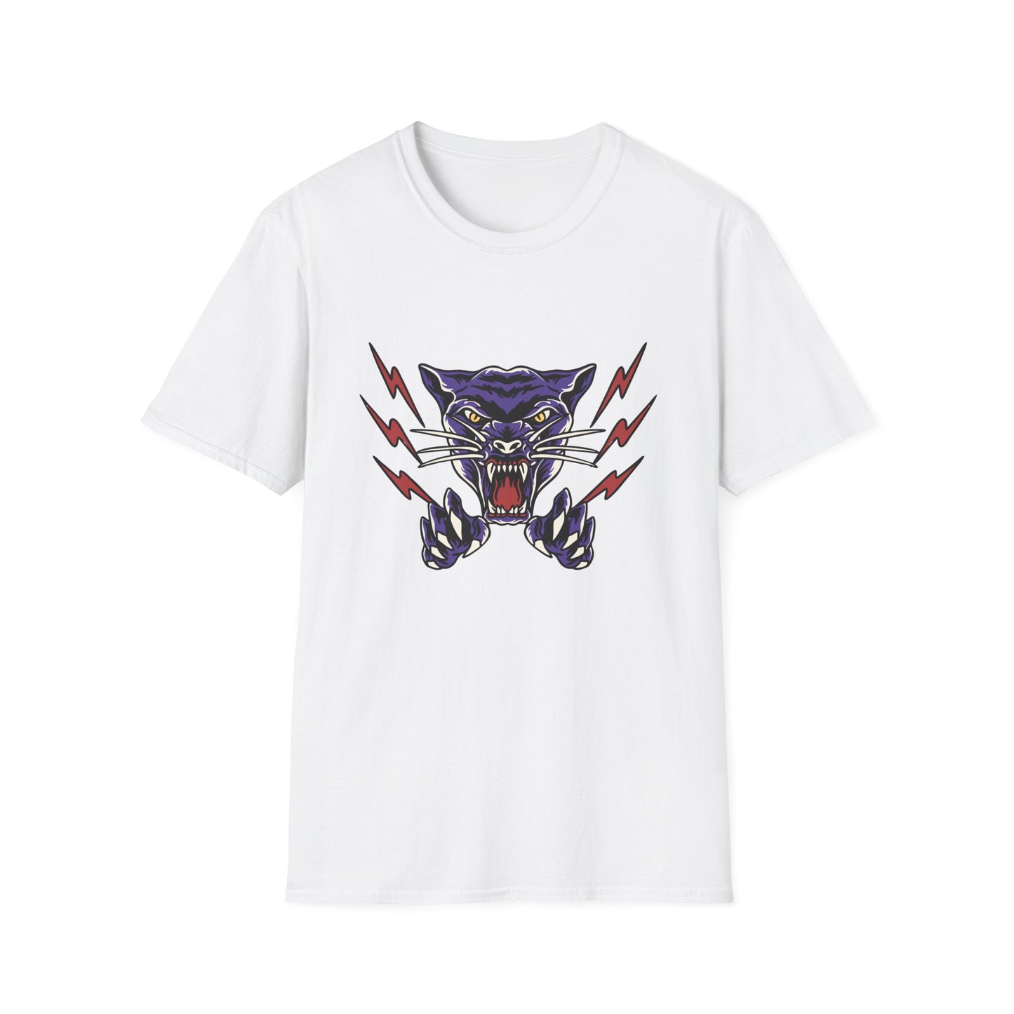 Fierce Purple Panther Lightning T-Shirt | Striking Wildcat Roar Graphic Tee for Edgy Style | Unleash Power!
