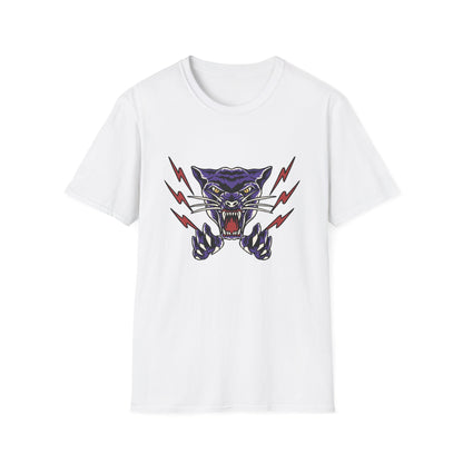 Fierce Purple Panther Lightning T-Shirt | Striking Wildcat Roar Graphic Tee for Edgy Style | Unleash Power!