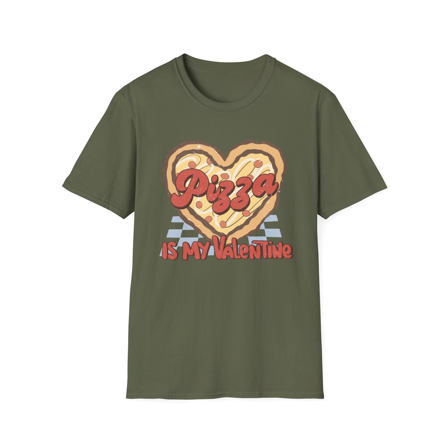 Retro Pizza Is My Valentine T-Shirt | Heart-Shaped Pizza Lover Tee | Funny Anti-Valentine Foodie Gift | Unique & Cozy