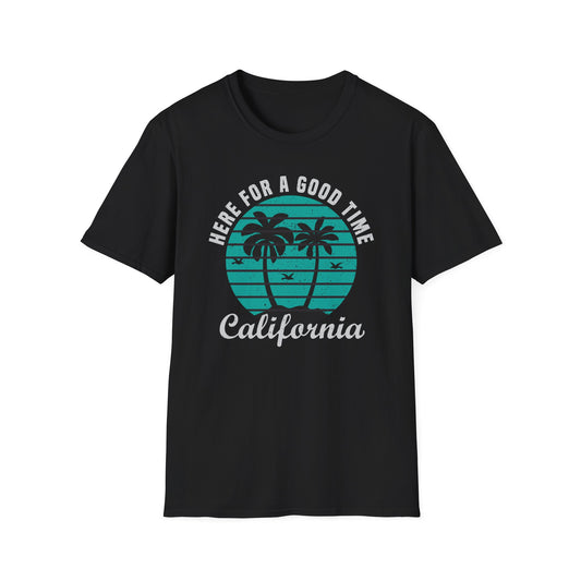 Awesome California Good Time T-Shirt | Retro Palm Tree Beach Vacation Tee | Trendy Summer State Shirt