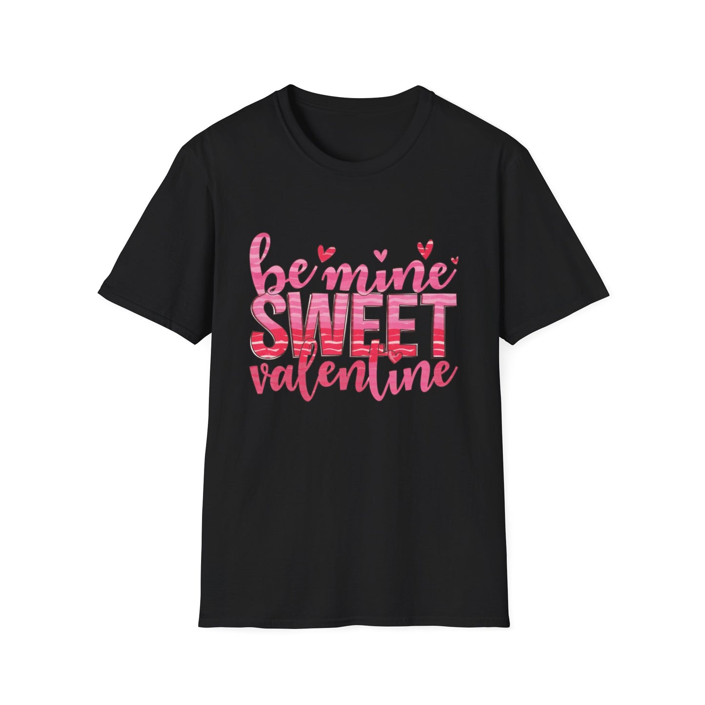 Adorable Be Mine Sweet Valentine T-Shirt | Charming Pink Hearts & Glitter Love Tee - Perfect Valentine's Gift