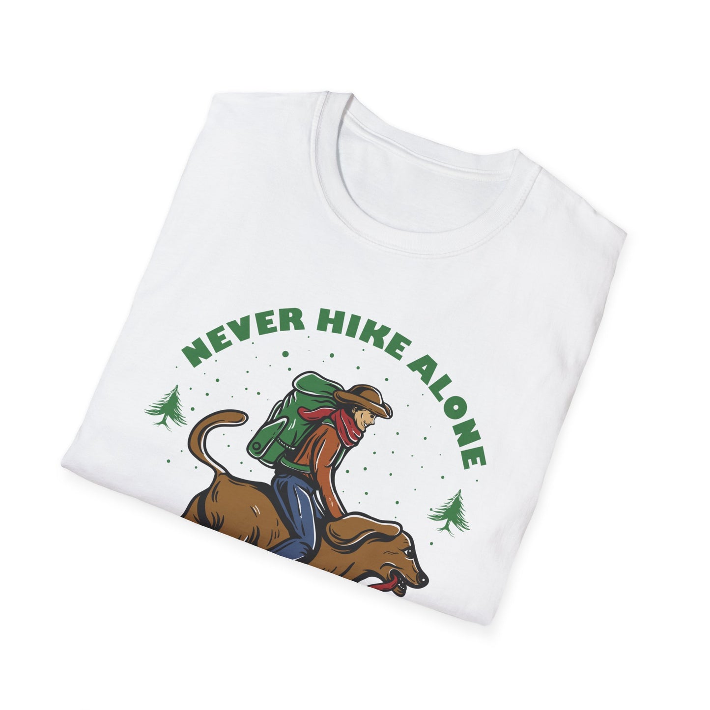 Never Hike Alone T-Shirt | Epic Hiker & Dog Lover Tee for Outdoor Adventures | Companion Goal Shirt Gift