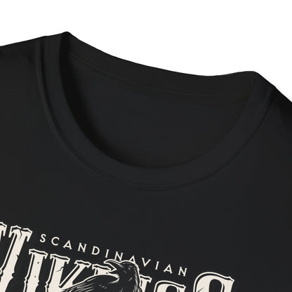Epic Norse Viking Valhalla T-Shirt with Odin's Raven & Shield | Powerful Scandinavian Mythology Tee