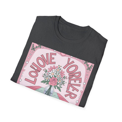 Charming "Love You Forever" Floral T-Shirt - Romantic Daisy & Rose Bouquet Tee for Sweet Hearts & Special Gifts
