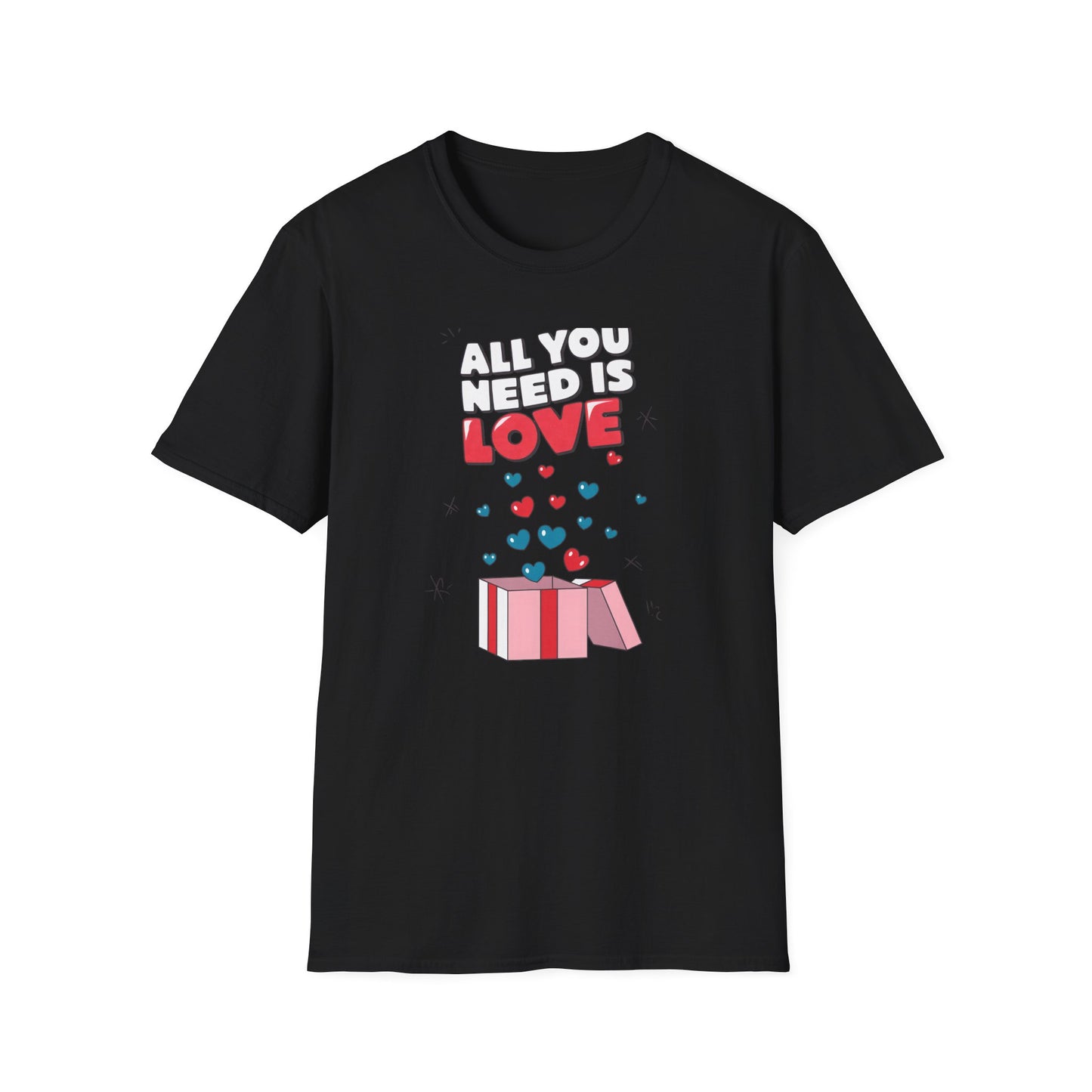 Cute All You Need Is Love T-Shirt | Sweet Heart Gift Box Tee | Romantic Valentine's Day Outfit | Adorable Love Statement Top