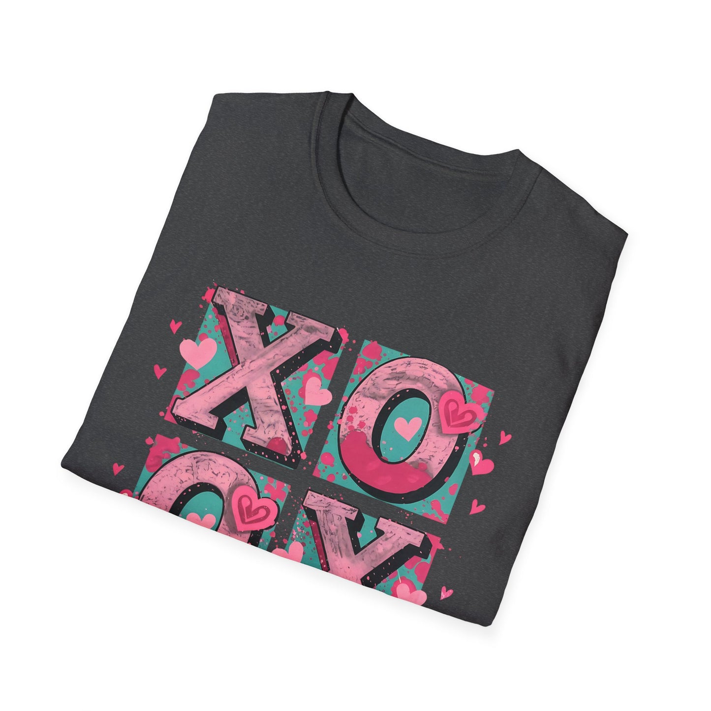 Expressive XOXO T-Shirt | Distressed Hugs & Kisses Valentine's Day Tee | Trendy Romantic Love Shirt for Her