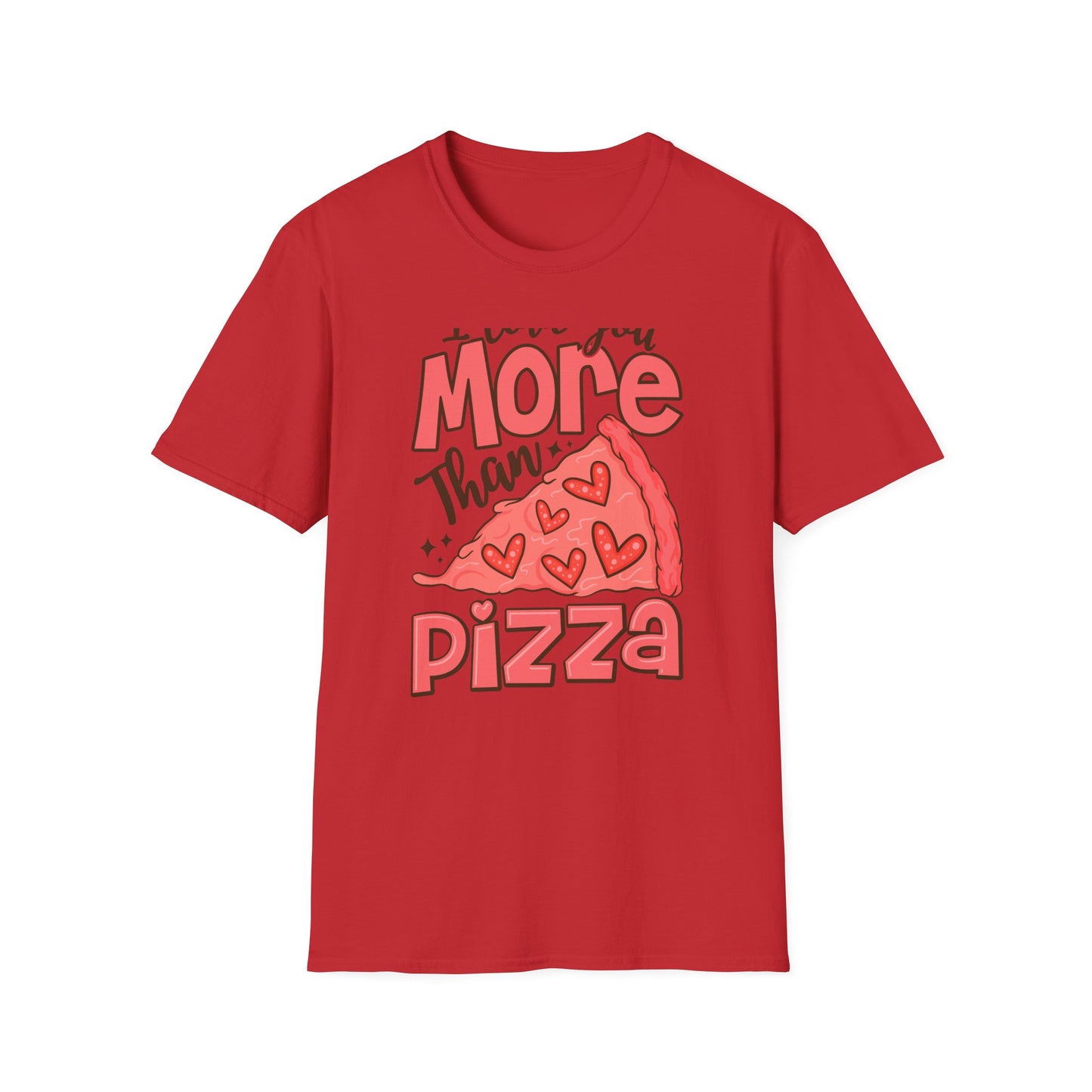 Hilarious 'I Love You More Than Pizza' T-Shirt - Cute Valentine's Day Gift for Foodie Couples & Partners