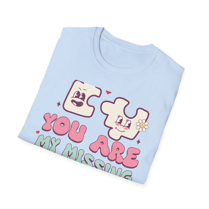 Romantic You Are My Missing Piece T-Shirt | Groovy Couple's Love Tee | Perfect Valentine's Day Soulmate Gift