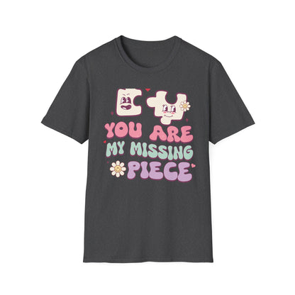 Romantic You Are My Missing Piece T-Shirt | Groovy Couple's Love Tee | Perfect Valentine's Day Soulmate Gift