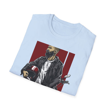 Epic Bearded Biker T-Shirt for Men | Stylish Motorcycle Rider Tee | Cafe Racer Lifestyle | Ultimate Freedom Ride Apparel Gift