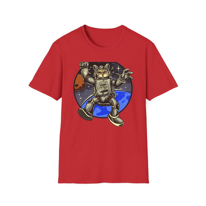 Gravity-Defying Astronaut Cat T-Shirt | Grumpy Space Kitty Tee | Unique Sci-Fi Animal Lover Gift