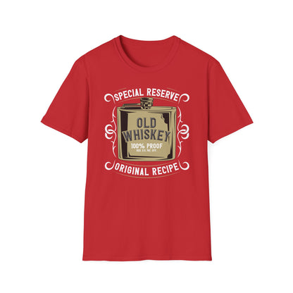 Classic Old Whiskey Flask 100% Proof T-Shirt - Bold Vintage Liquor Tee for Men & Whiskey Lovers | Unique Gift