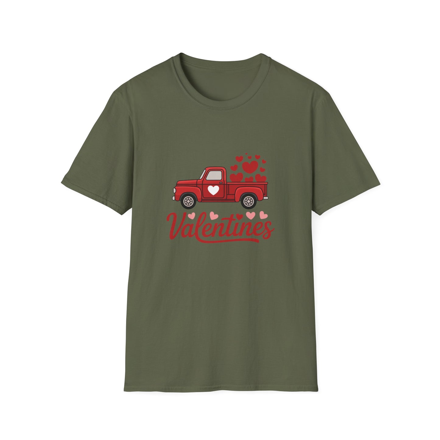 Sweet Valentine's Day Red Truck T-Shirt - Vintage Love Hearts Pickup Tee for Her & Him | Charming Romantic Gift