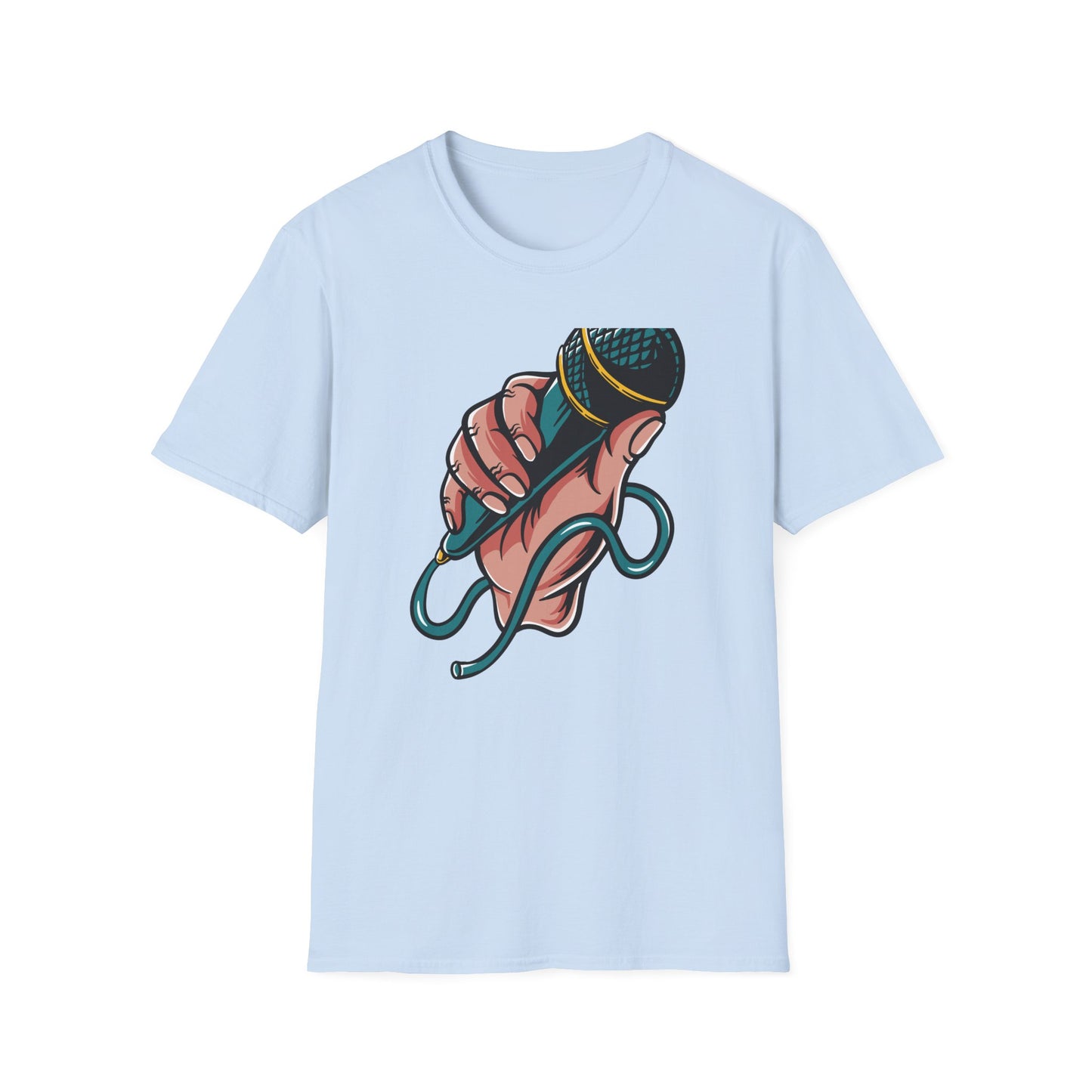 Vibrant Mic Hand T-Shirt: Iconic Design for Singers, Musicians & Music Lovers | Express Your Passion