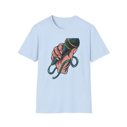 Vibrant Mic Hand T-Shirt: Iconic Design for Singers, Musicians & Music Lovers | Express Your Passion