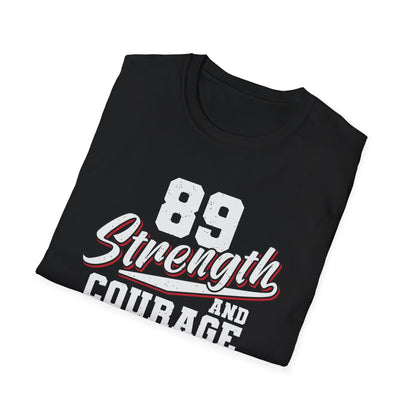 Bold Strength & Courage T-Shirt | Vintage NYC Athletics Dept. Tee | Empowering Retro Gym & Streetwear Style